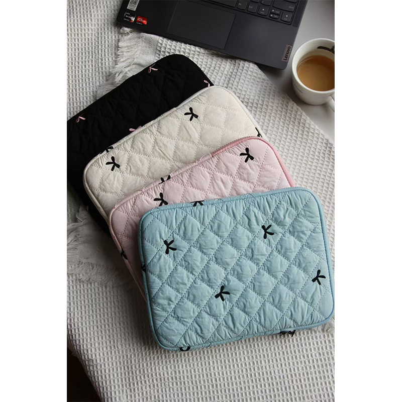 Diamond Embroidered Bow Liner Bag Blue
