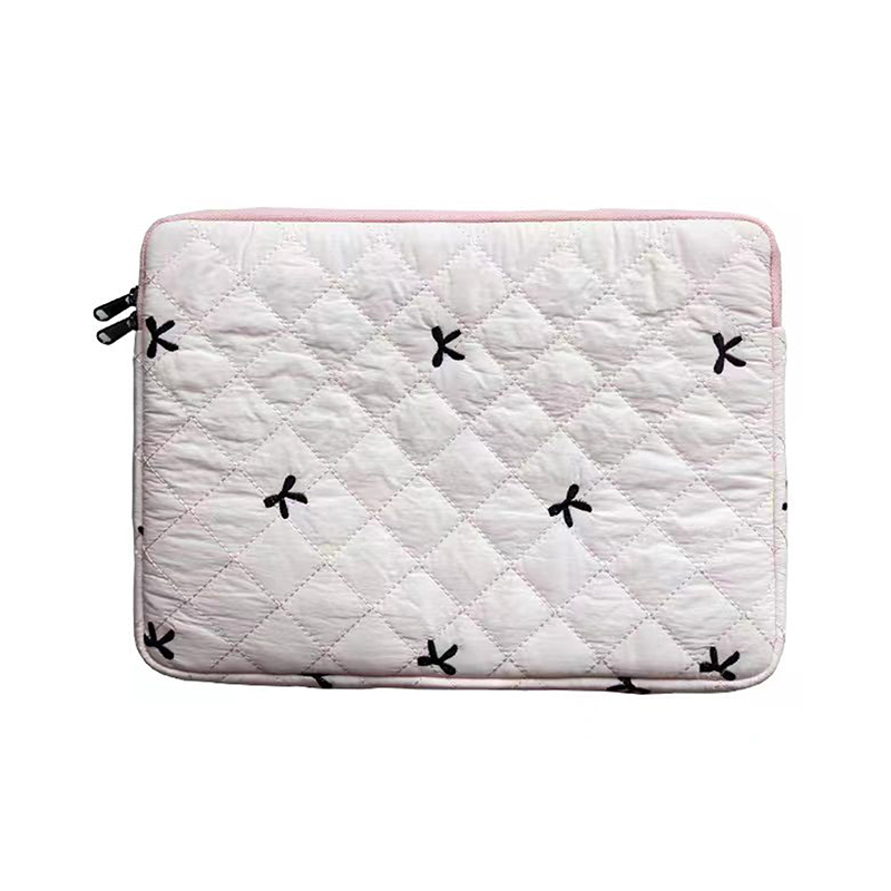 Diamond Embroidered Bowknot Liner Bag Pink