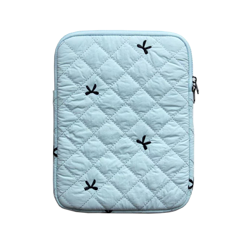 Diamond Embroidered Bow Liner Bag Blue