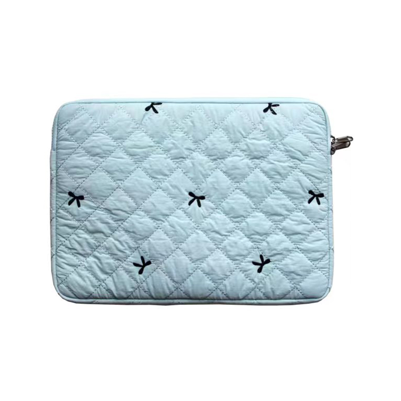 Diamond Embroidered Bow Liner Bag Blue